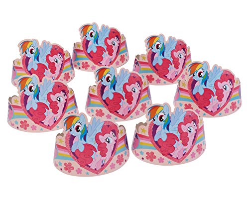 American Greetings My Little Pony Tiara Party Hats (8-Count) | Rainbow Dash, Pinkie Pie, Twilight Sparkle & Rarity