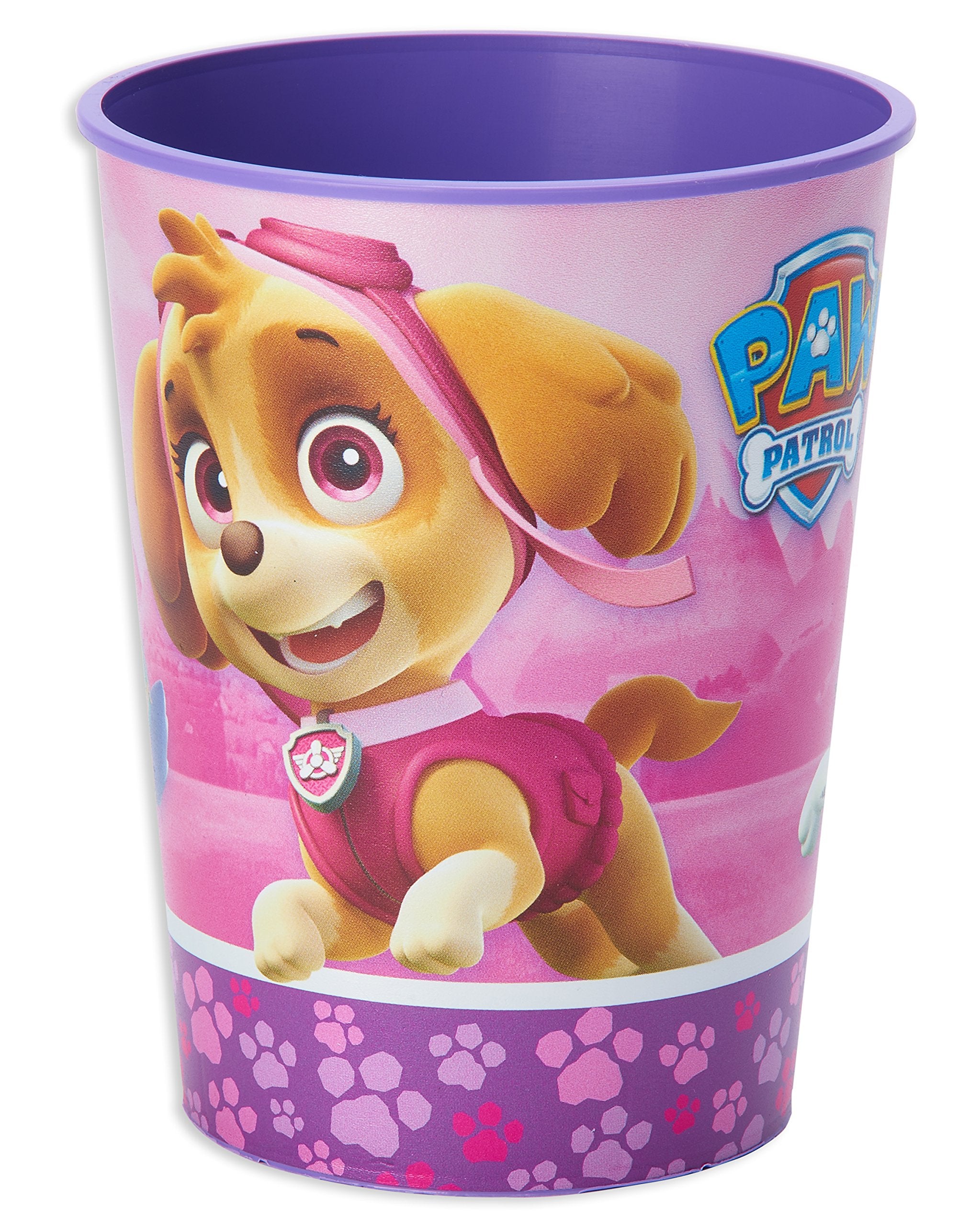American Greetings PAW Patrol Pink Plastic Cups (12-Pack, 16 oz) - Reusable Party Cups with Skye, Everest, Marshall