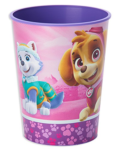 American Greetings PAW Patrol Pink Plastic Cups (12-Pack, 16 oz) - Reusable Party Cups with Skye, Everest, Marshall