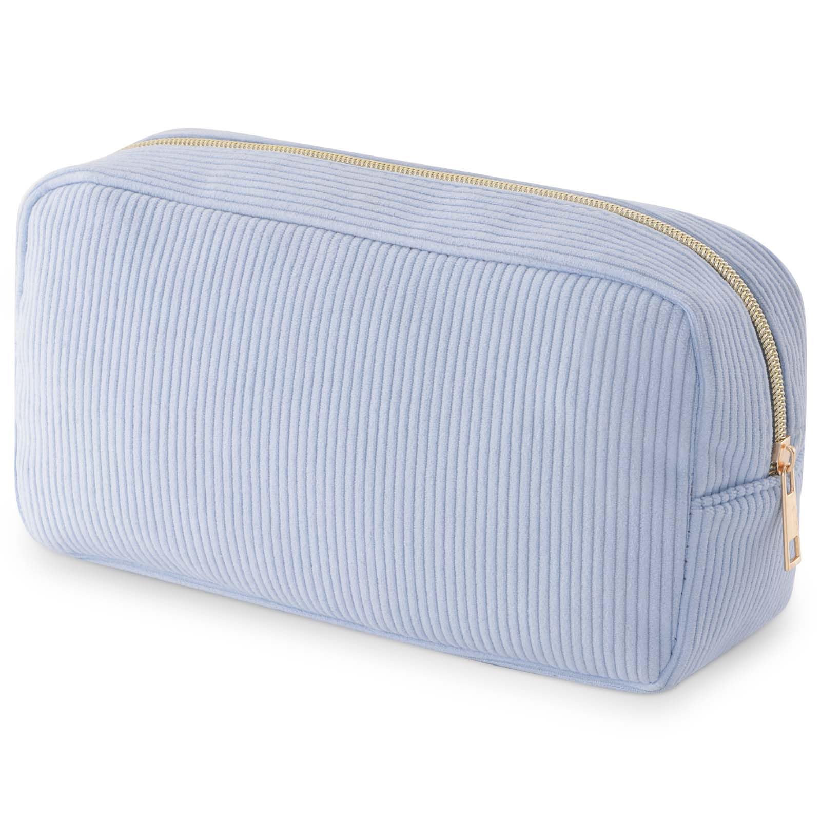 American Mahjong Tile Bag – Blue Corduroy Zippered Case Fits Standard 1.2-Inch Tiles (Case Only)