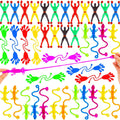 AMOR PRESENT 48-Piece Stretchy Sticky Toy Party Favors – Bulk Set with Sticky Hands, Wall Crawlers & Lizards