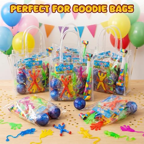 AMOR PRESENT 48-Piece Stretchy Sticky Toy Party Favors – Bulk Set with Sticky Hands, Wall Crawlers & Lizards