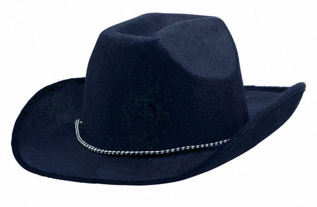 Amscan Black Velour Cowboy Hat with Braided Chin Cord - Party Costume Accessory