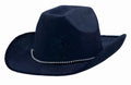 Amscan Black Velour Cowboy Hat with Braided Chin Cord - Party Costume Accessory