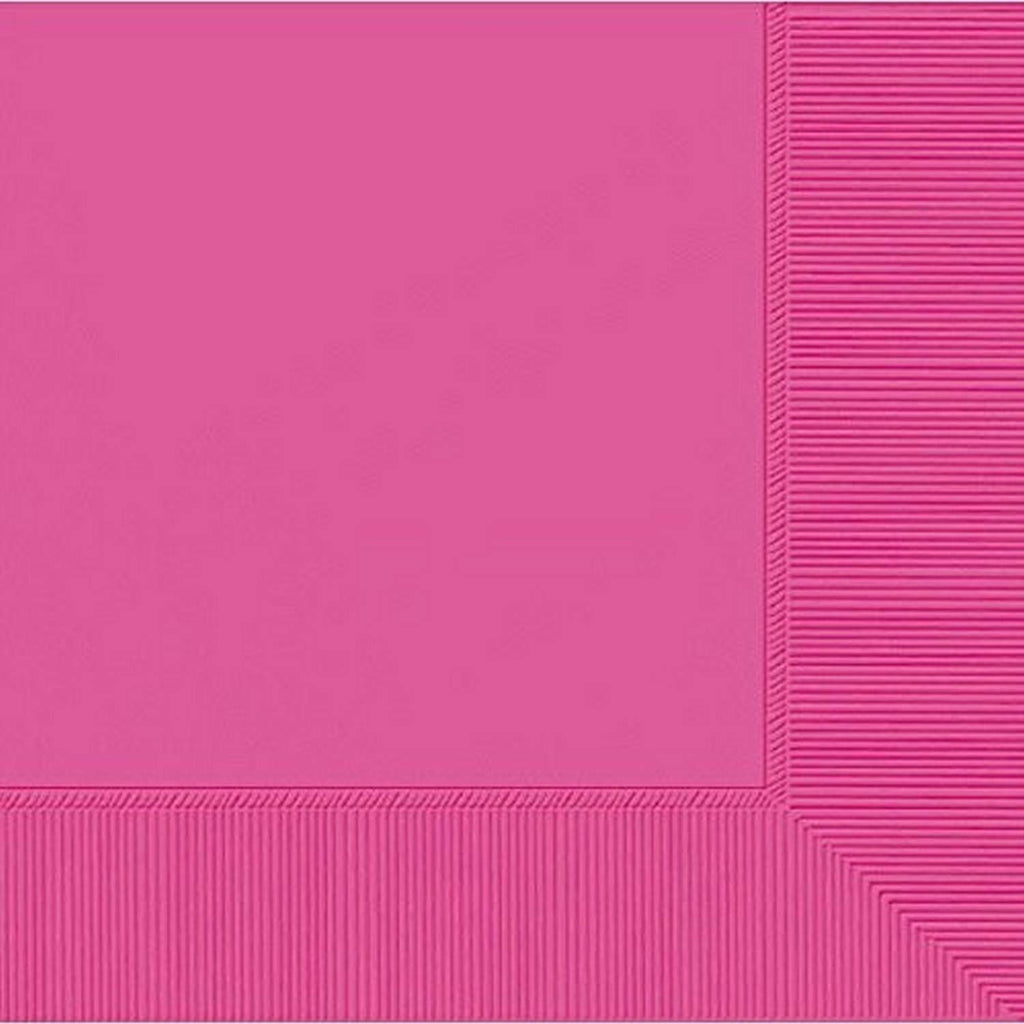 Amscan Bright Pink 3-Ply Luncheon Napkins - Pack of 20, 6.4x6.5 inch Party Napkins