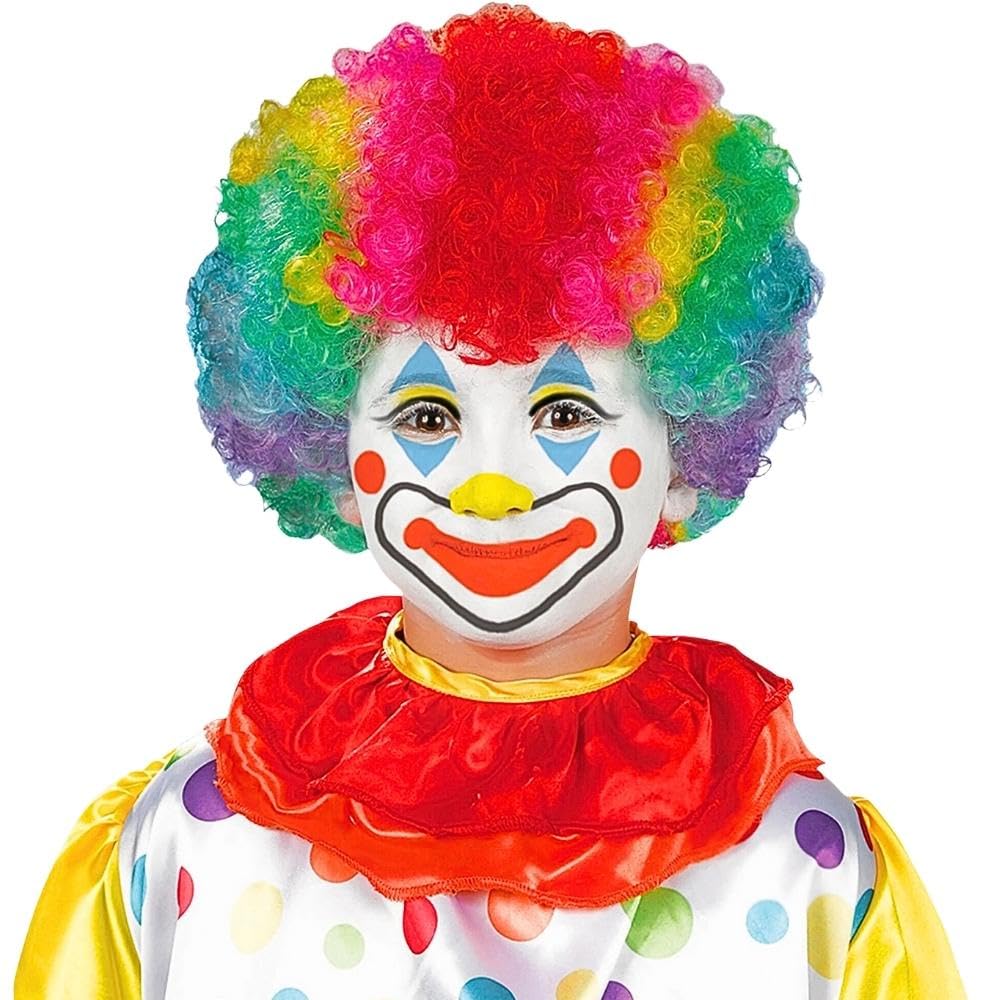 Amscan Kids Rainbow Clown Wig - Curly Synthetic Hair for Costume Parties