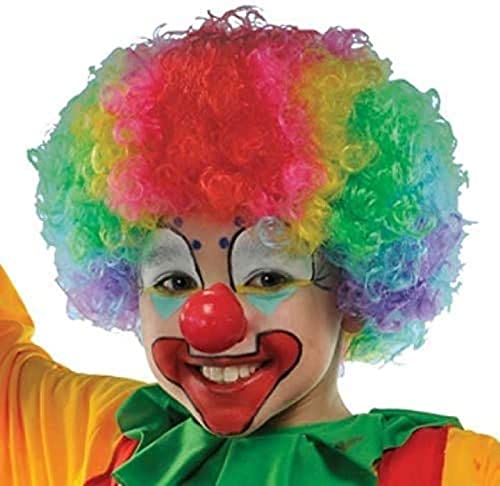 Amscan Kids Rainbow Clown Wig - Curly Synthetic Hair for Costume Parties