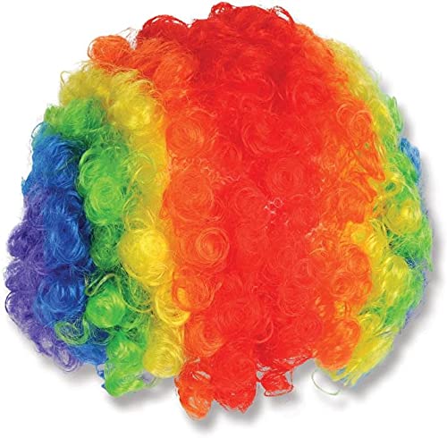 Amscan Kids Rainbow Clown Wig - Curly Synthetic Hair for Costume Parties