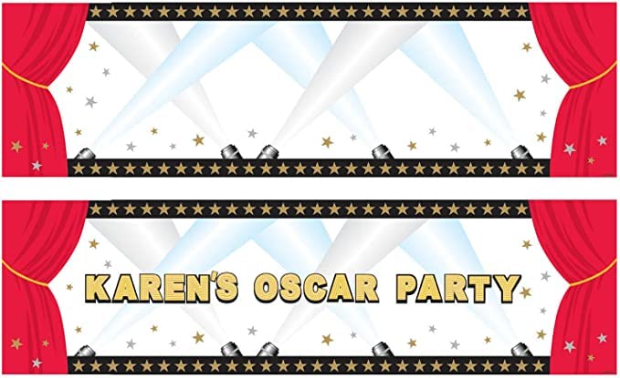 Amscan Multicolor Hollywood Personalized Giant Plastic Sign Banner 65x20 – 120 Stickers for Custom Party Decor