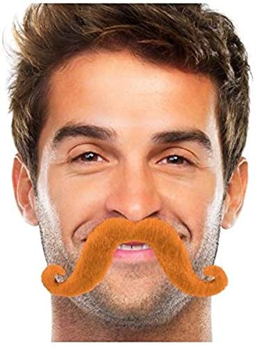 Amscan Orange Synthetic Felt Mustache - Self-Adhesive Costume Accessory for Themed Parties