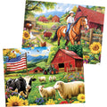 Amusding 2-Pack 500-Piece Jigsaw Puzzles - US Countryside Farm & Cottage Scenes, 20.5 x 15 Inches