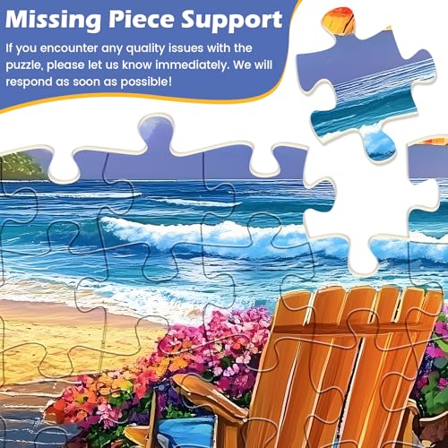 Amusding 2-Pack 500-Piece Jigsaw Puzzles for Adults – Farm & Beach Scenes, No Dust, 20.5 x 15 Inches