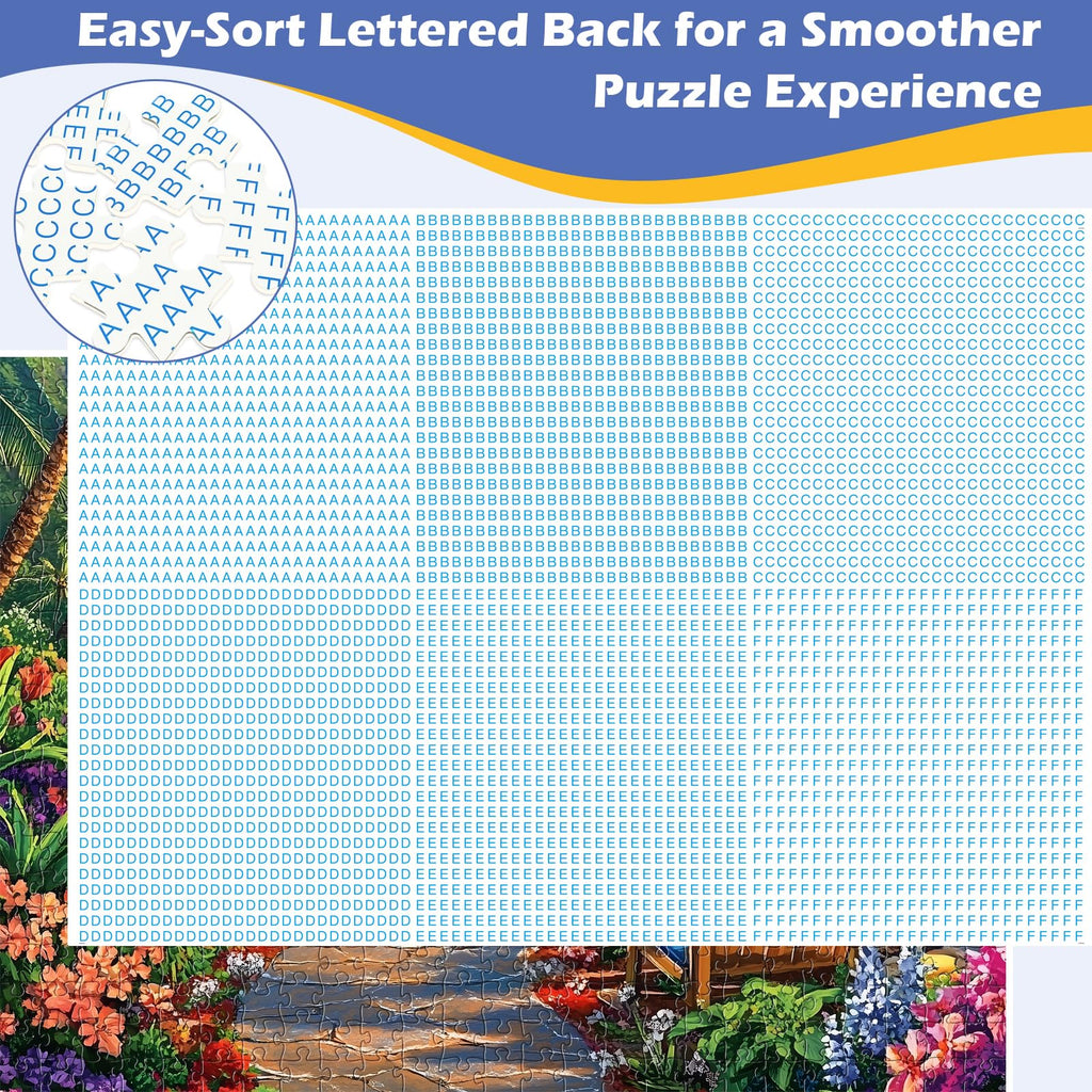 Amusding 2-Pack 500-Piece Jigsaw Puzzles for Adults – Farm & Beach Scenes, No Dust, 20.5 x 15 Inches