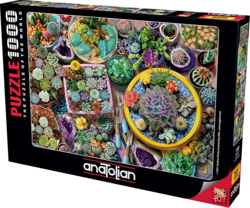 Anatolian Cacti Pots 1000-Piece Jigsaw Puzzle – Glare-Free, Made in Türkiye