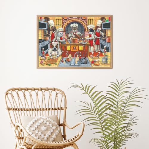 Anatolian Kool Kat Kuisine 500 Piece Jigsaw Puzzle - 19x13 Inches, Made in Turkey, Includes Stand