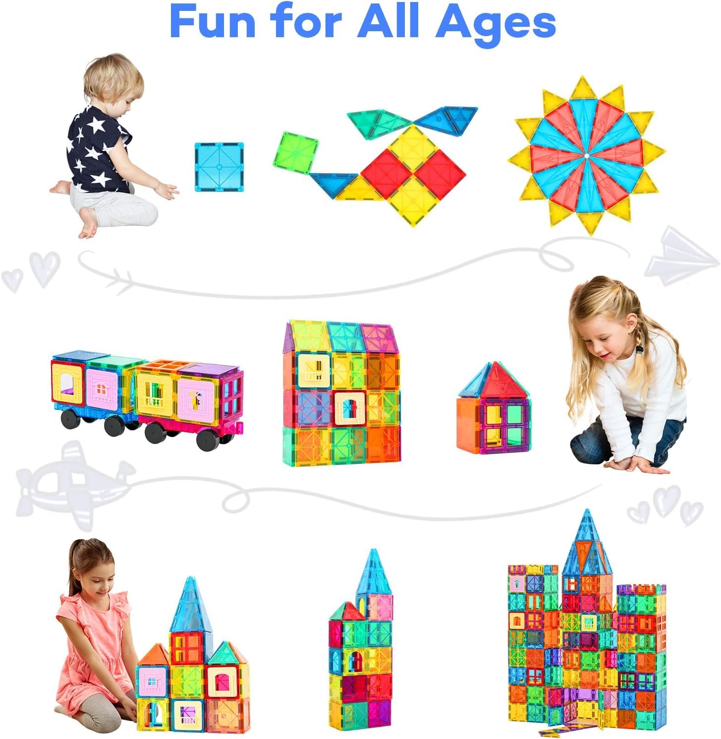 Anbalulu 30-Piece Magnetic Building Tiles - STEM Stacking Toy for Kids 3+