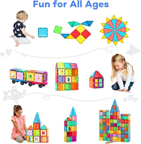 Anbalulu 30-Piece Magnetic Building Tiles - STEM Stacking Toy for Kids 3+