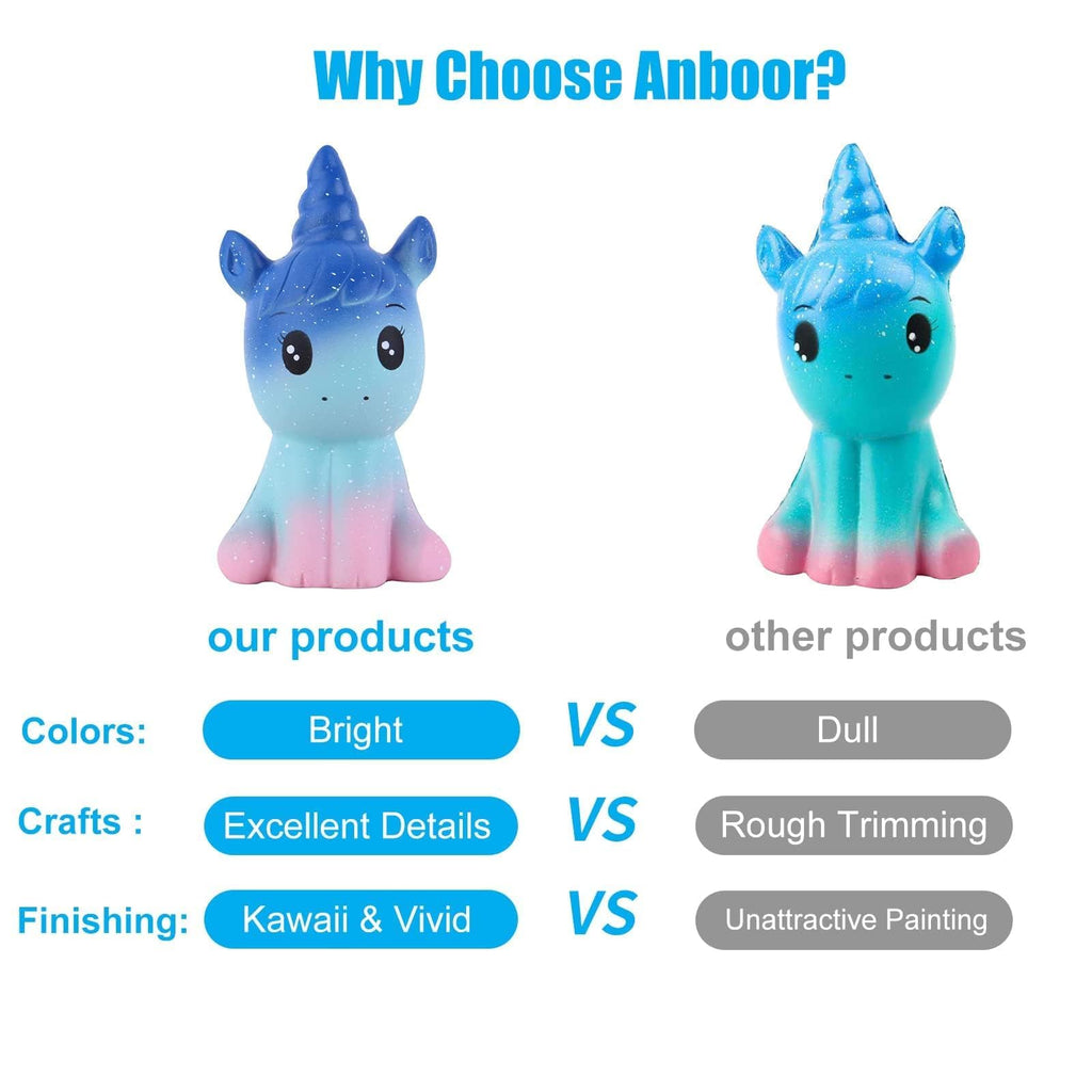 Anboor Galaxy Unicorn Squishy – 4.9 Inch Scented Slow Rising Stress Relief Toy