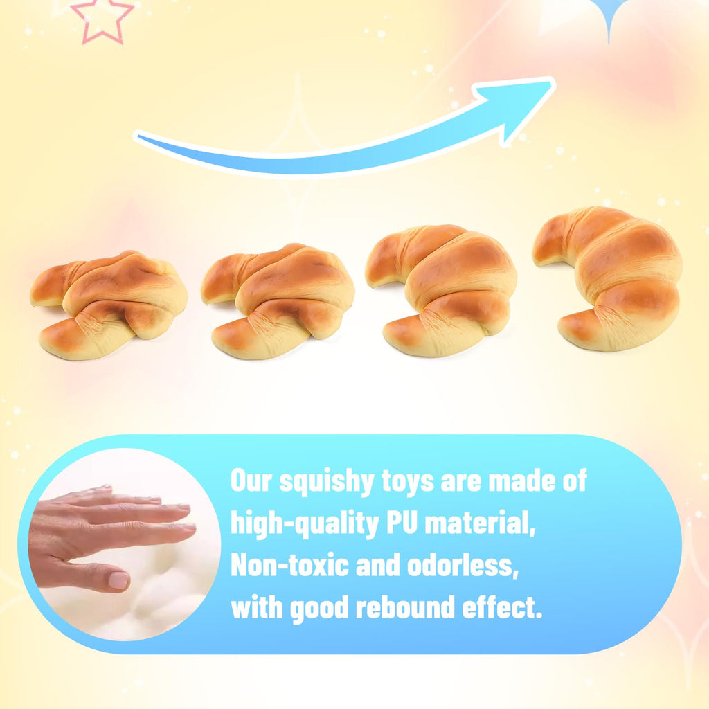Anboor Slow Rising Squishies Toy - Jumbo Croissant Stress Relief Fidget Toy for Kids and Adults