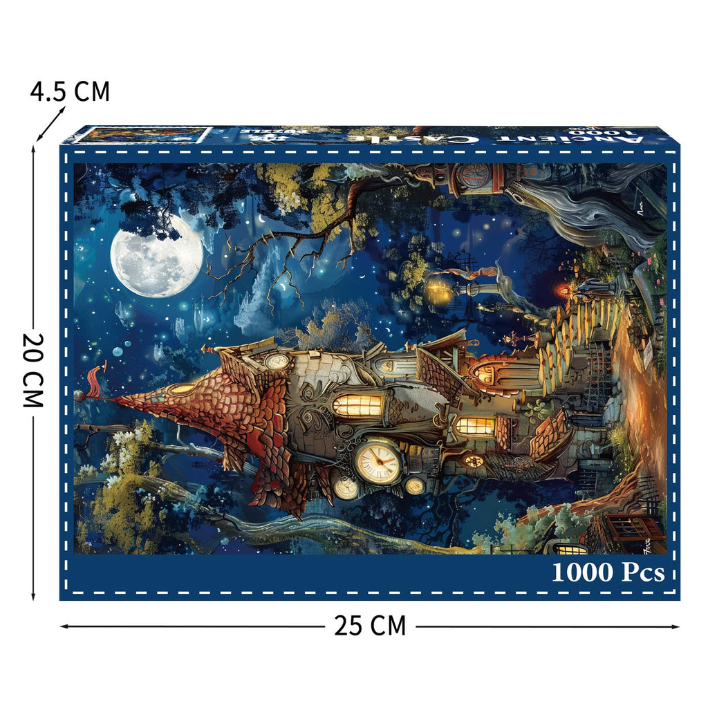 Ancient Castle 1000 Piece Jigsaw Puzzle for Adults – Challenging Game with Poster, 27.5 x 19.7 Inches