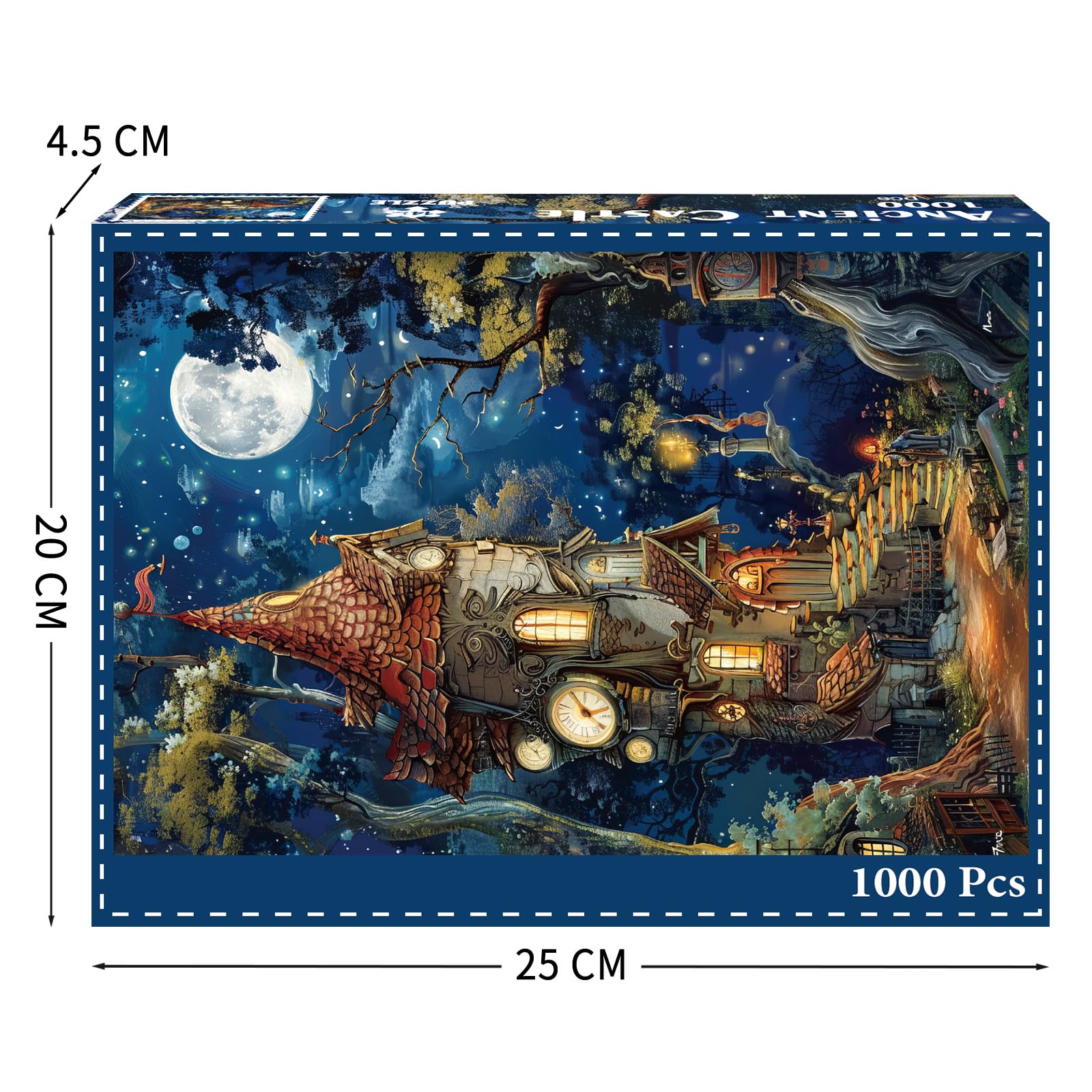 Ancient Castle 1000 Piece Jigsaw Puzzle for Adults – Challenging Game with Poster, 27.5 x 19.7 Inches