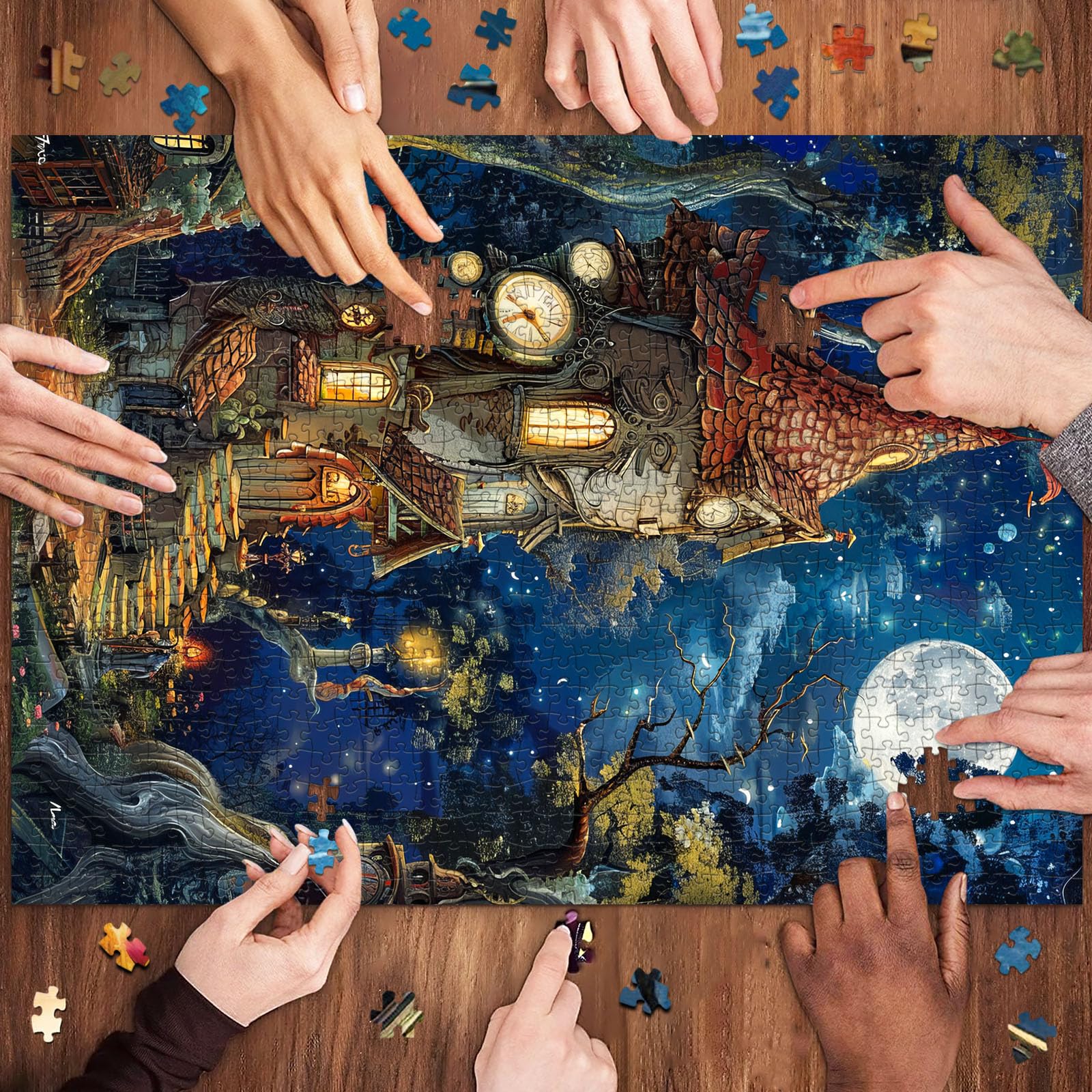 Ancient Castle 1000 Piece Jigsaw Puzzle for Adults – Challenging Game with Poster, 27.5 x 19.7 Inches