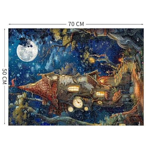 Ancient Castle 1000 Piece Jigsaw Puzzle for Adults – Challenging Game with Poster, 27.5 x 19.7 Inches