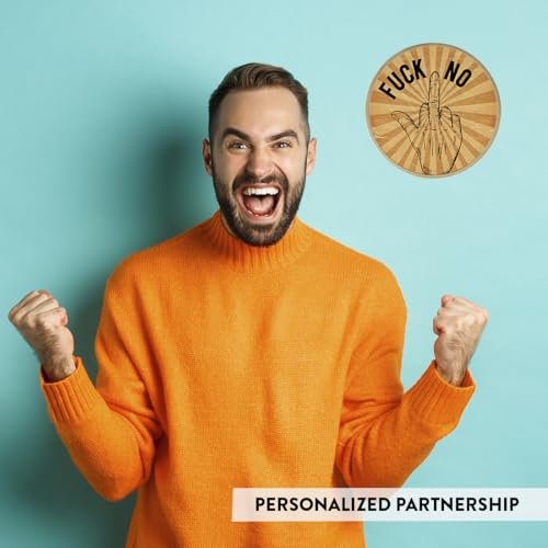 Andaz Press Fuck No Fuck Yeah Decision Coin – Funny Gag Gift with Keychain, 1.77-Inch Customizable Flip Coin