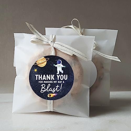 Andaz Press Outer Space Astronaut Thank You Stickers - 80 Pack of 2-Inch Round Party Favor Labels for Kids' Birthdays