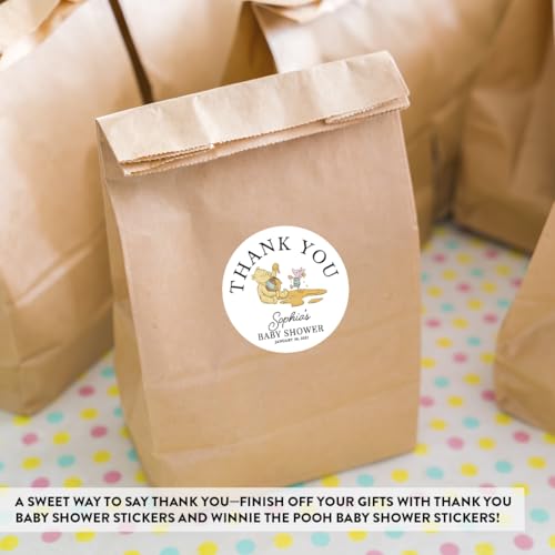 Andaz Press Personalized Winnie the Pooh Baby Shower Thank You Stickers – 40 Pack