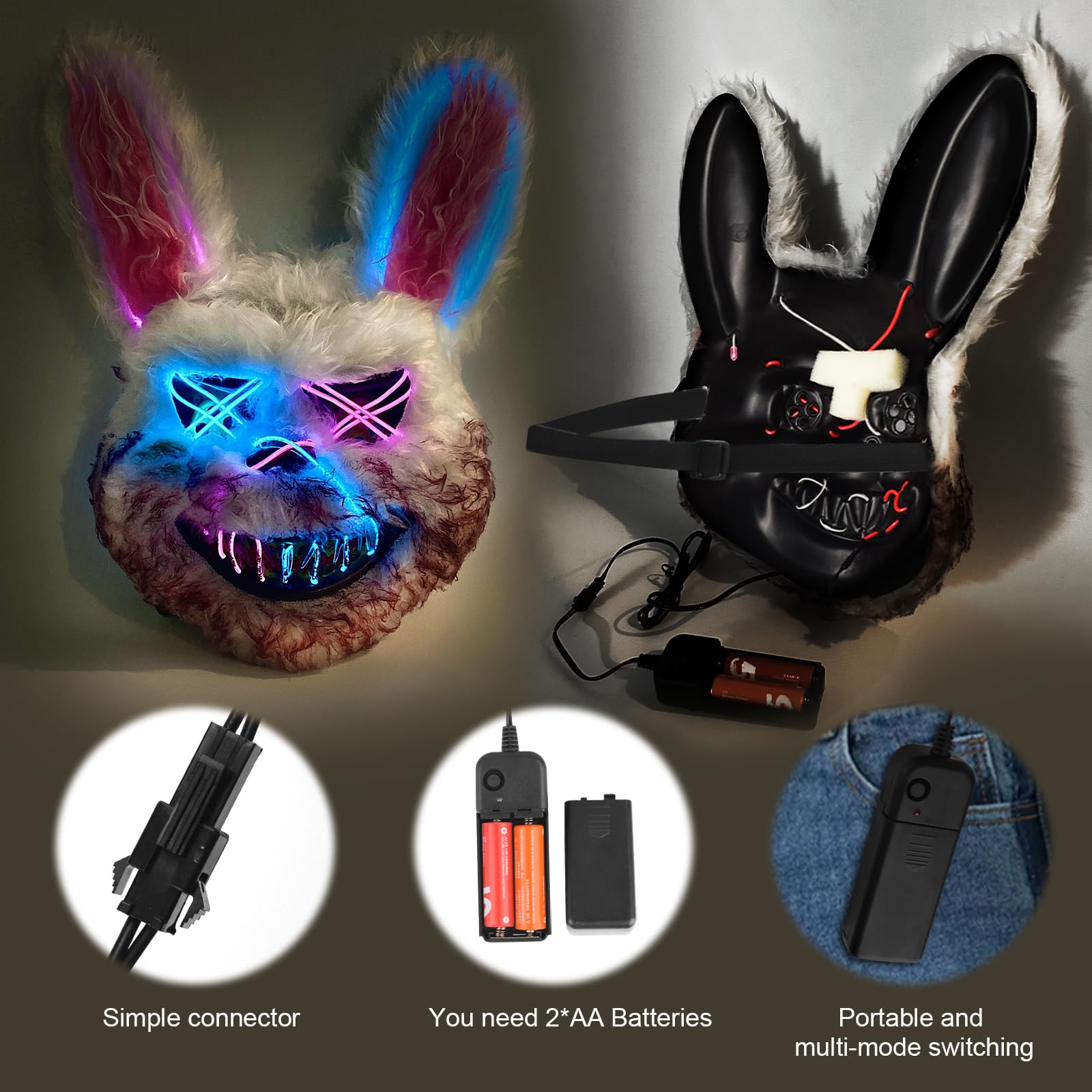 AndTree Halloween Scary Face Mask – Easter Bear/Rabbit Mask for Cosplay and Costume Parties