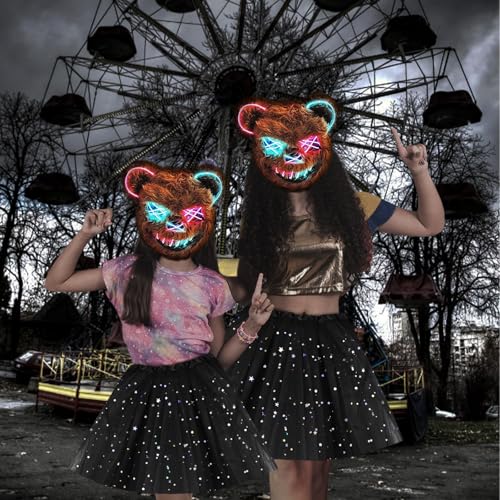 AndTree LED Scary Bear Mask with Multiple Lighting Modes for Halloween Cosplay