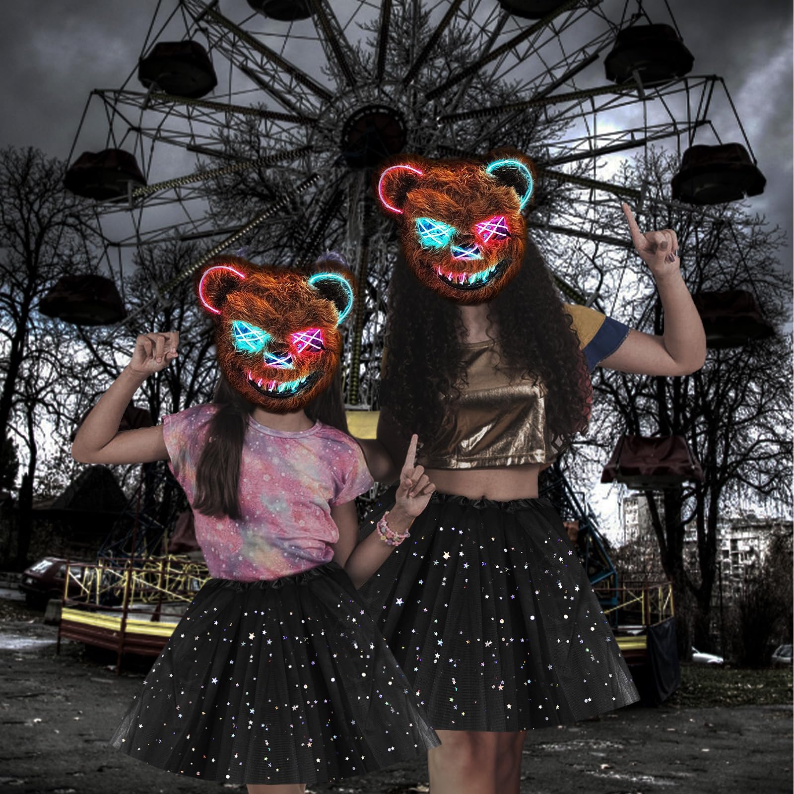 AndTree LED Scary Bear Mask with Multiple Lighting Modes for Halloween Cosplay