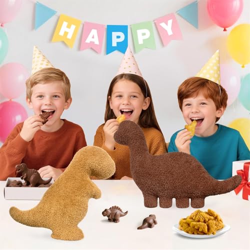 Andywoo Dino Nuggets Pillow Plush – Small Tyran Rex Chicken Nugget Stuffed Animal for Funny Gifts