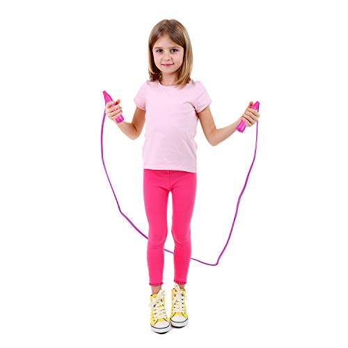 Aneco 10 Pack Kids Jump Ropes - 7.3 ft Colorful Adjustable PVC Jumping Ropes for Outdoor Games & Party Favors