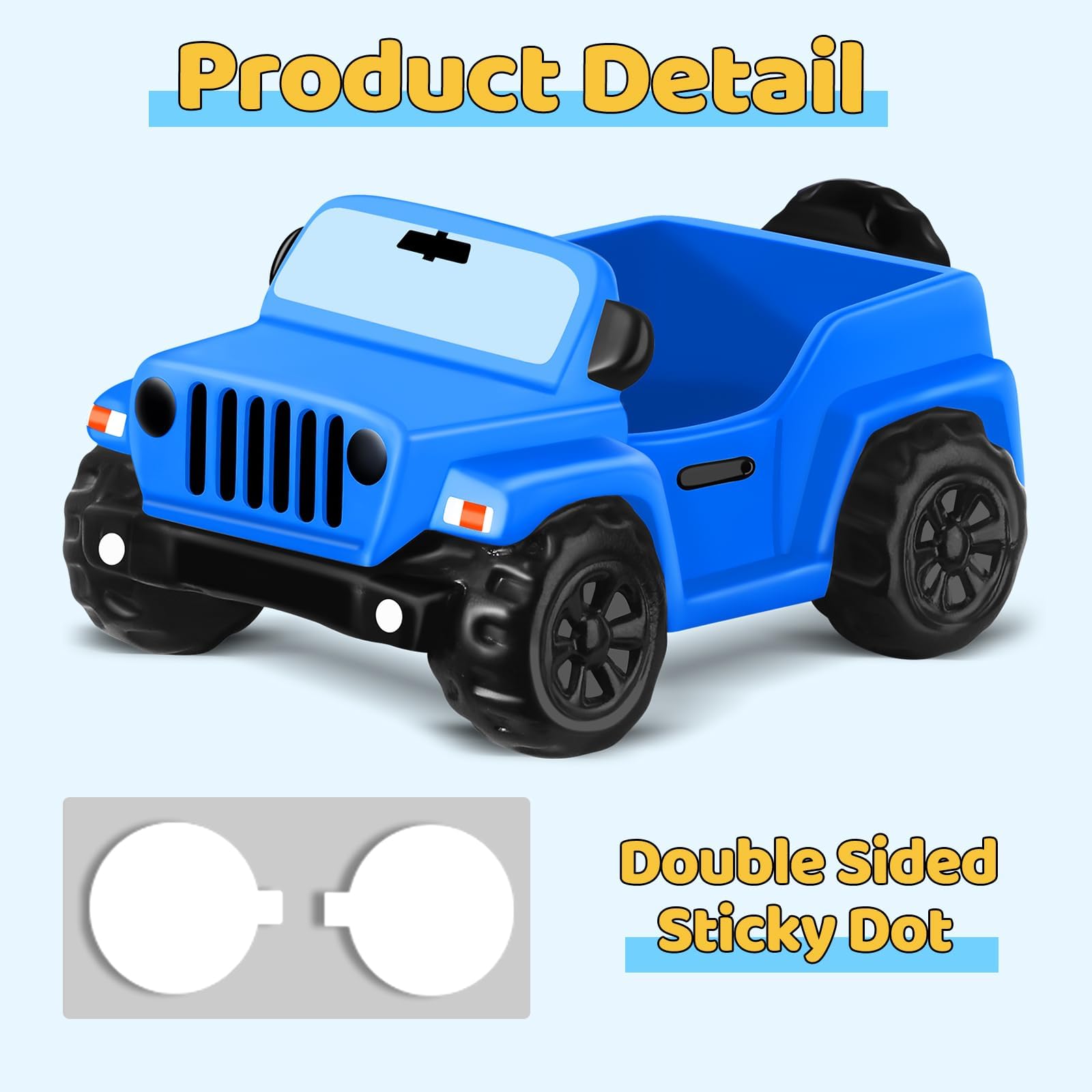 ANGGIKO 3.5 Inch Blue Car Toy for Rubber Ducks – Dashboard Decoration for Jeep Ducking Trend
