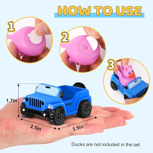 ANGGIKO 3.5 Inch Blue Car Toy for Rubber Ducks – Dashboard Decoration for Jeep Ducking Trend