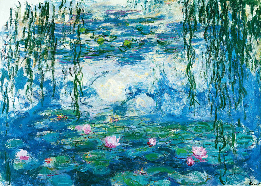 Anguis 1000 Piece Jigsaw Puzzle – Waterlilies by Claude Monet, Finished Size 27.56 by 19.69 Inches