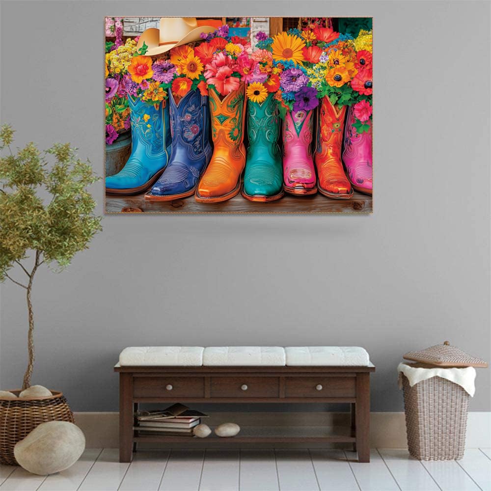 Anguis 500 Piece Jigsaw Puzzle for Adults – Colorful Boots & Hat, 20.5 x 15 Inches