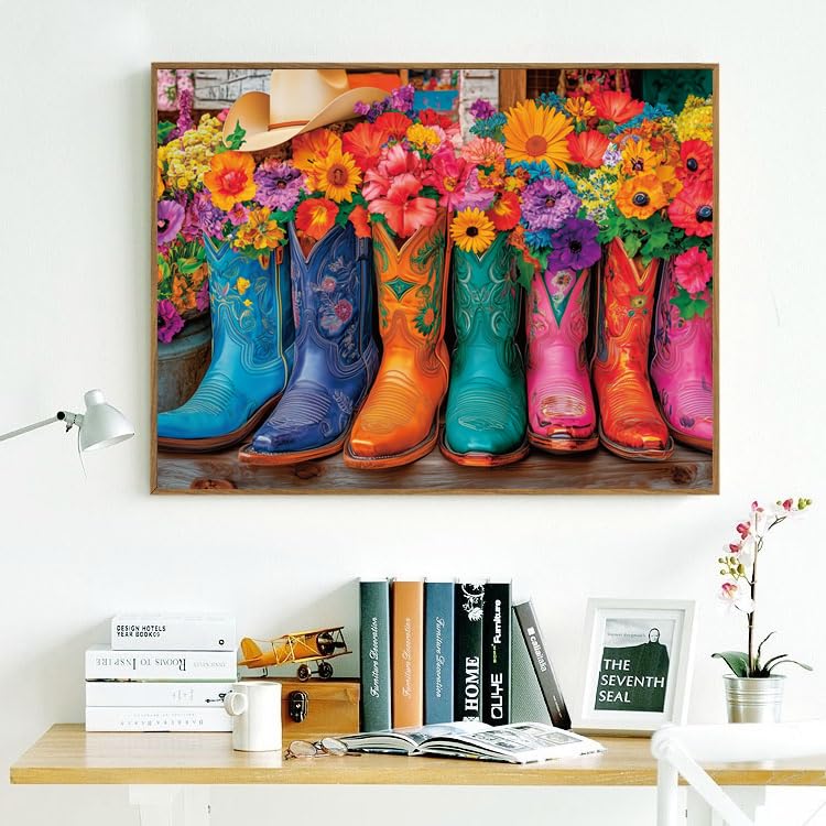 Anguis 500 Piece Jigsaw Puzzle for Adults – Colorful Boots & Hat, 20.5 x 15 Inches