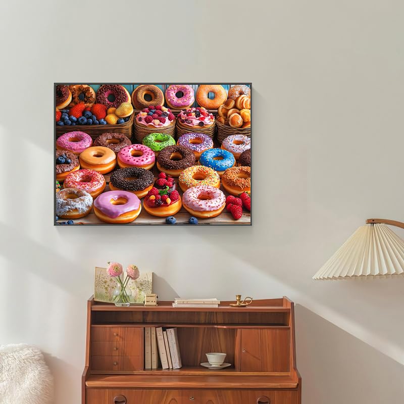 Anguis 500 Piece Jigsaw Puzzle for Adults – Flavorful Donuts, 20.5 x 15 Inches, Includes Poster
