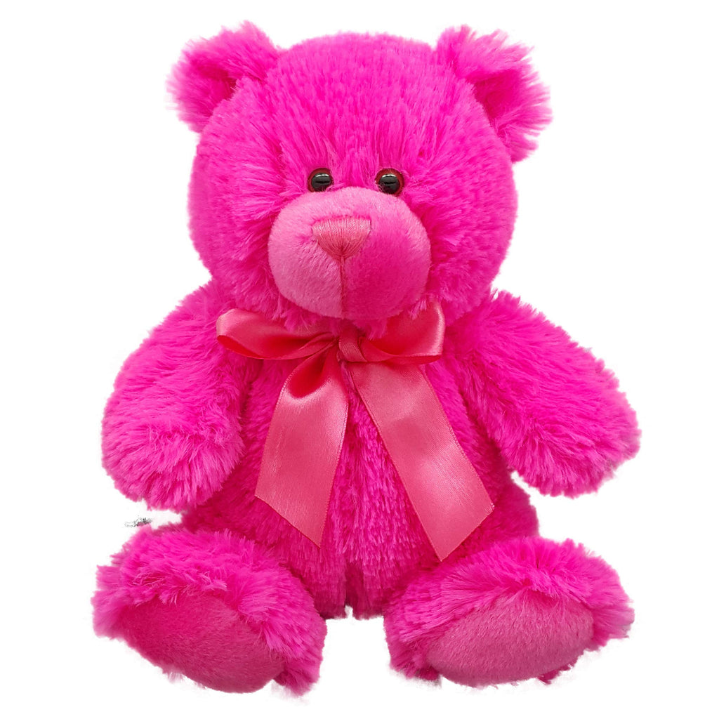 Anico 8" Hot Pink Teddy Bear – Soft Plush, Bright Color, Great Gift for Kids & Adults