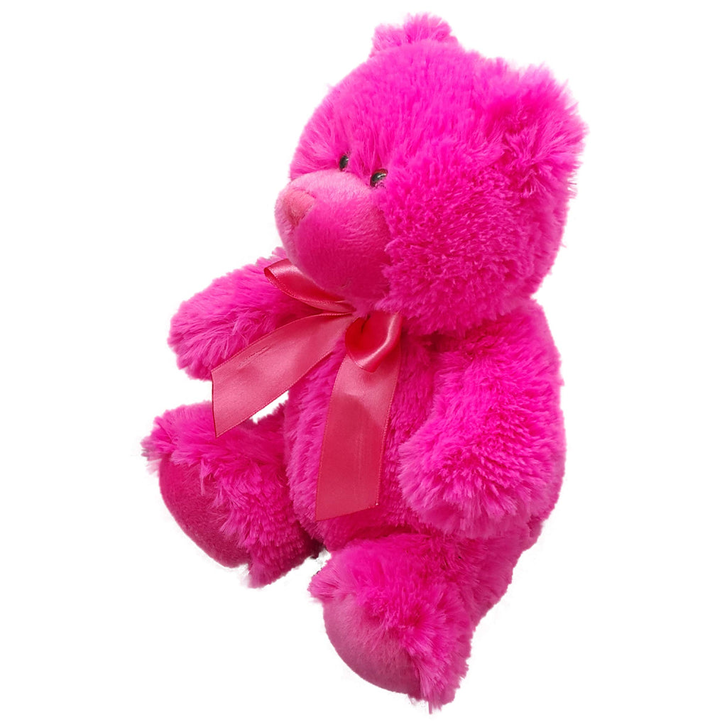 Anico 8" Hot Pink Teddy Bear – Soft Plush, Bright Color, Great Gift for Kids & Adults