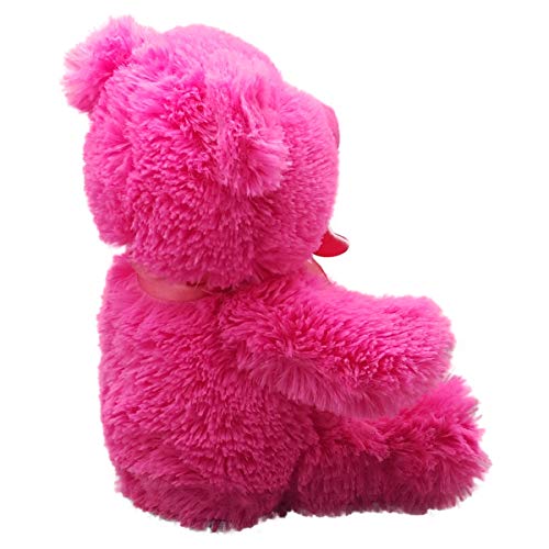 Anico 8" Hot Pink Teddy Bear – Soft Plush, Bright Color, Great Gift for Kids & Adults