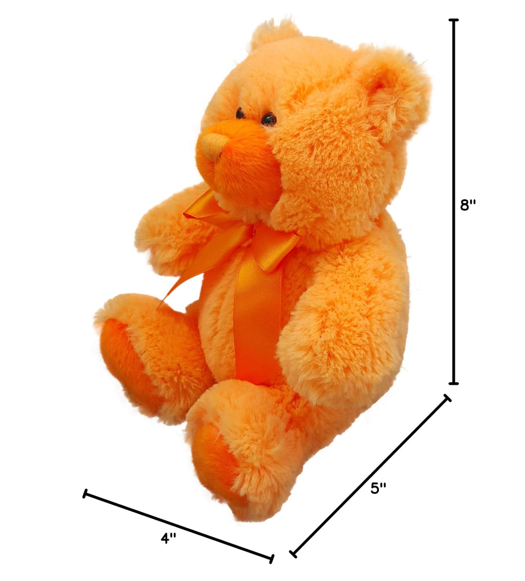 Anico 8-Inch Orange Teddy Bear – Soft Plush Stuffed Animal for Kids and Adults