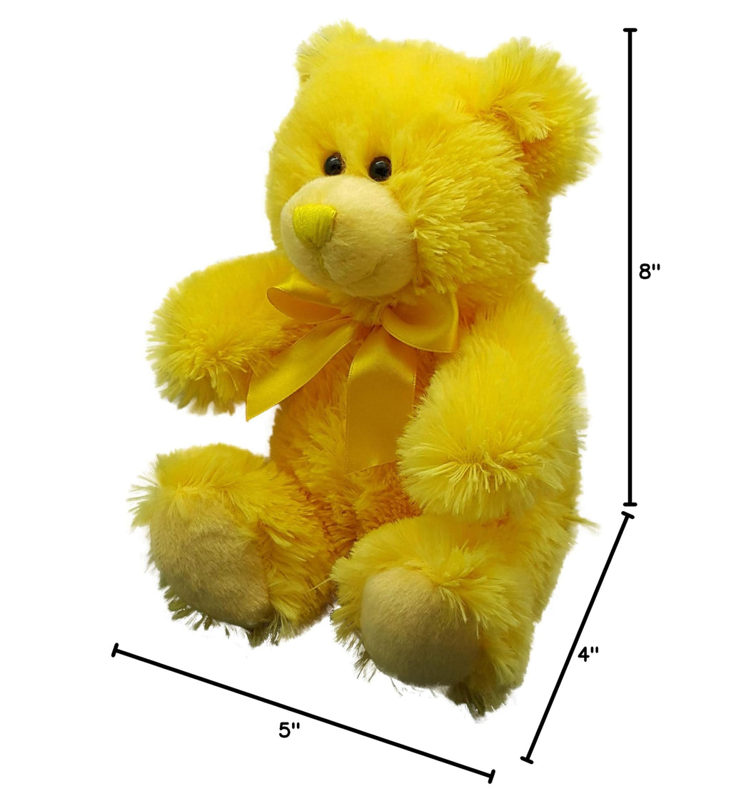 Anico 8-Inch Yellow Teddy Bear – Soft Plush Stuffed Animal for Kids and Adults