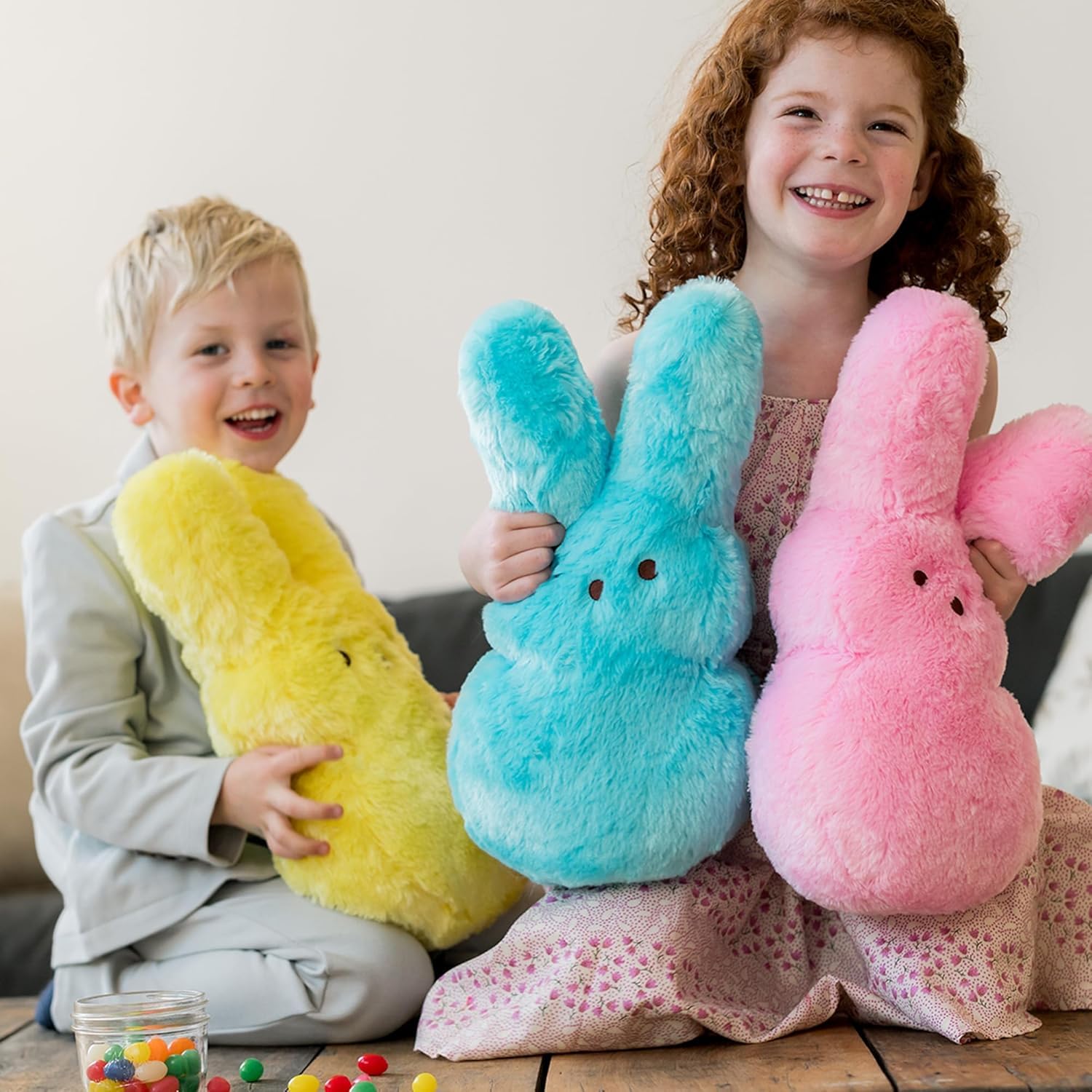 Animal Adventure 15" Yellow Shaggy Bunny Peeps Plush, Officially Licensed, Ultra Soft Stuffed Animal for Easter Baskets, Ages 3+