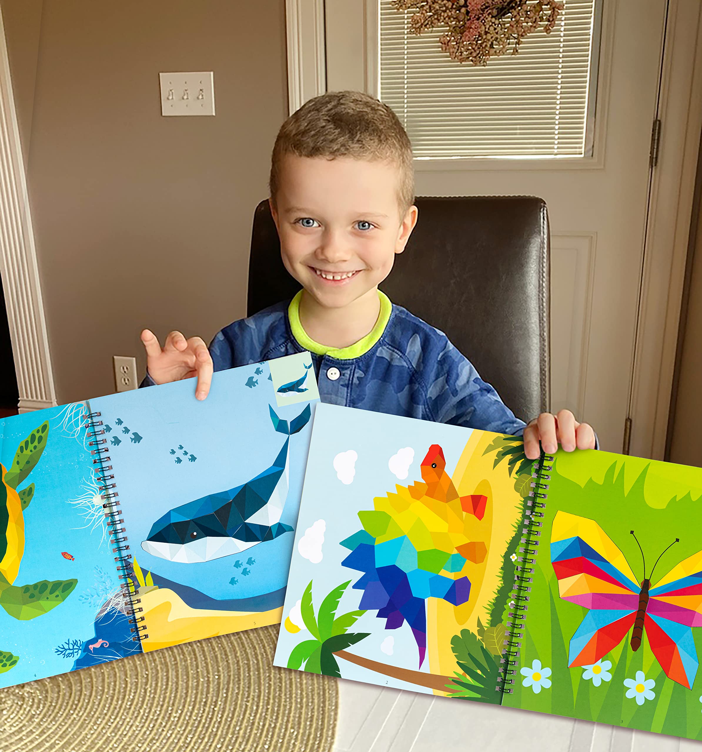 Animal & Rainbow Sticker Activity Books for Kids Ages 4-8 - 2 Books, 22 Pictures to Complete
