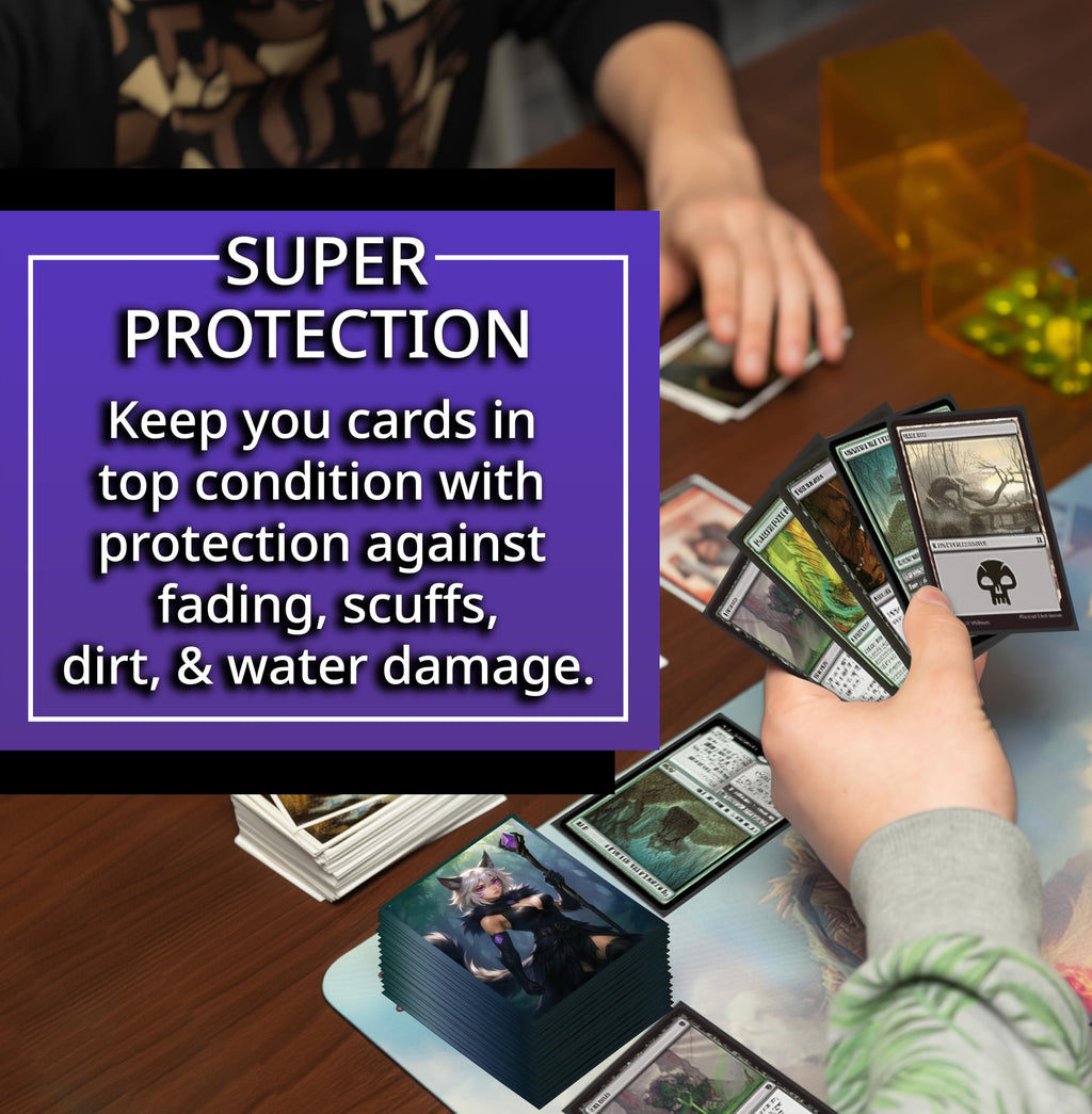 Anime Cat Warlock Card Sleeves (102 Pack) – Premium TCG Protectors for MTG, Final Fantasy Commander
