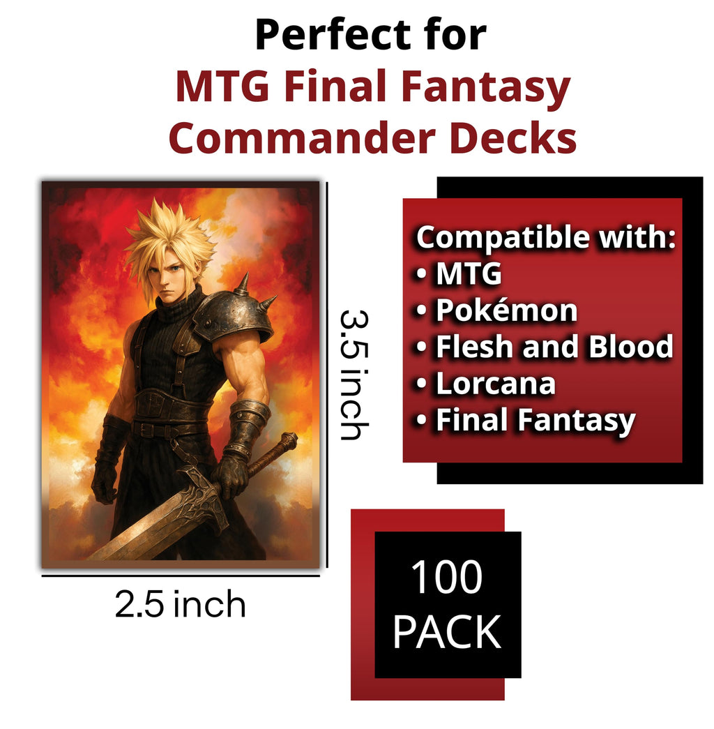Anime Mercenary Soldier Card Sleeves (100 Pack) for MTG & TCGs – Standard Size 66x92mm
